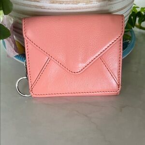 NWOT Aimee Kestenberg Coral Leather Trifold Women’s Wallet‎